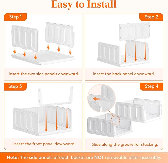 Lifewit 6 Pack Stackable Closet Organizers and Storage Basket - Image 6