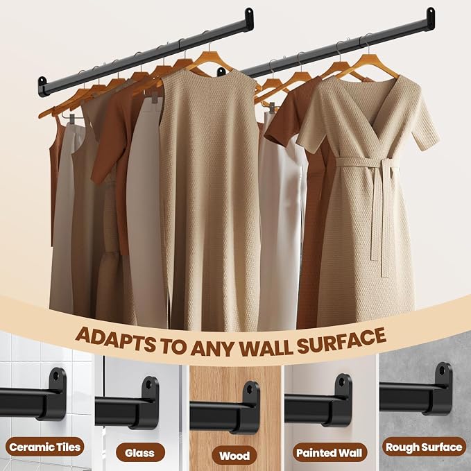 Mavivegue Oval Closet Rod, Adjustable Closet Rods – Expandable 17-40 Inches | - Image 7