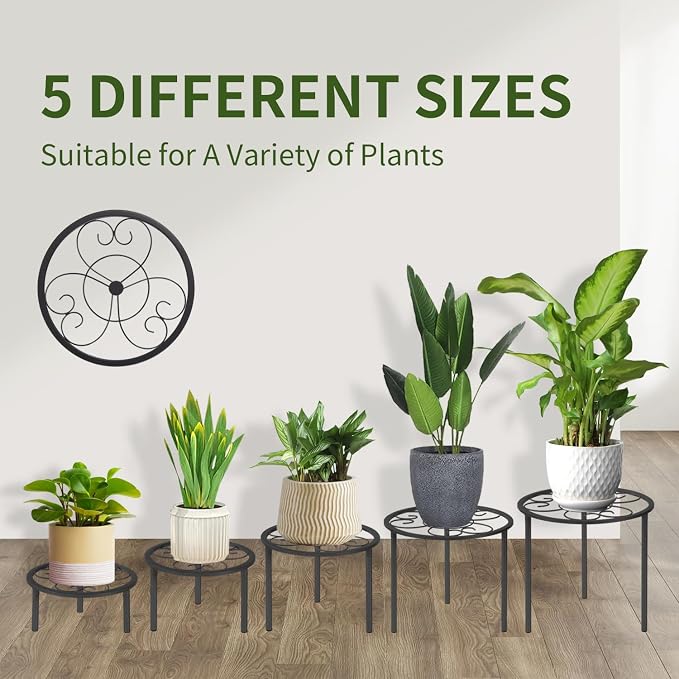 5 Pack Metal Plant Stands, Heavy Duty Potted Holder - Image 3