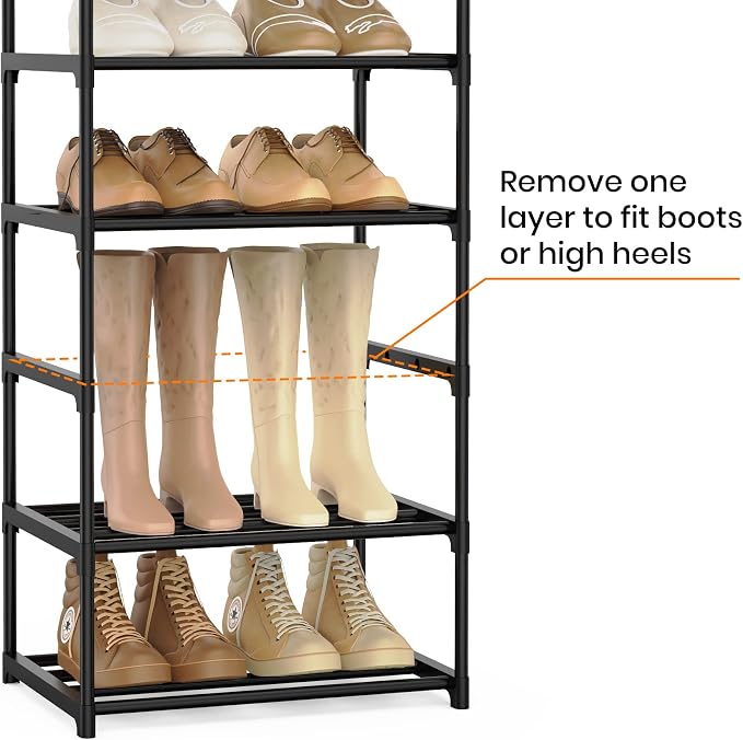 Narrow Shoe Rack 10 Tiers Tall Shoe Rack - Image 5