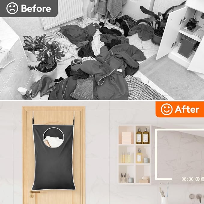 Lifewit 2 Pack Over Door Laundry Hamper, Large Collapsible Hanging Laundry - Image 7