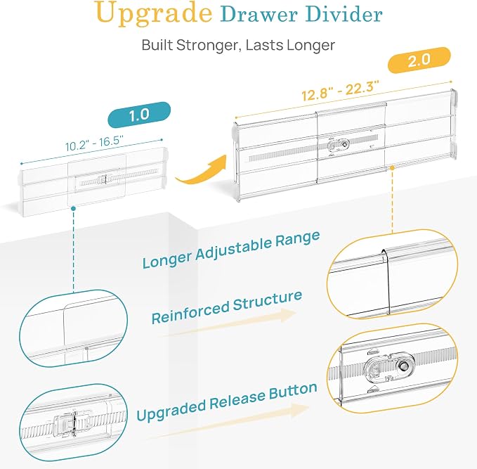 Vtopmart 4 Pack 6" Tall Upgrade Drawer Dividers - Image 7