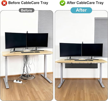 Oxford Cloth Under Desk Cable Management Tray, No-Drill 48" Desk Cable - Image 7