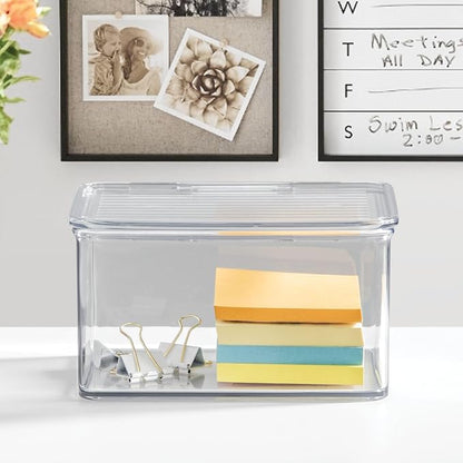 iDesign Plastic Stackable Hinged-Lid Storage Box, Freezer and Fridge - Image 5