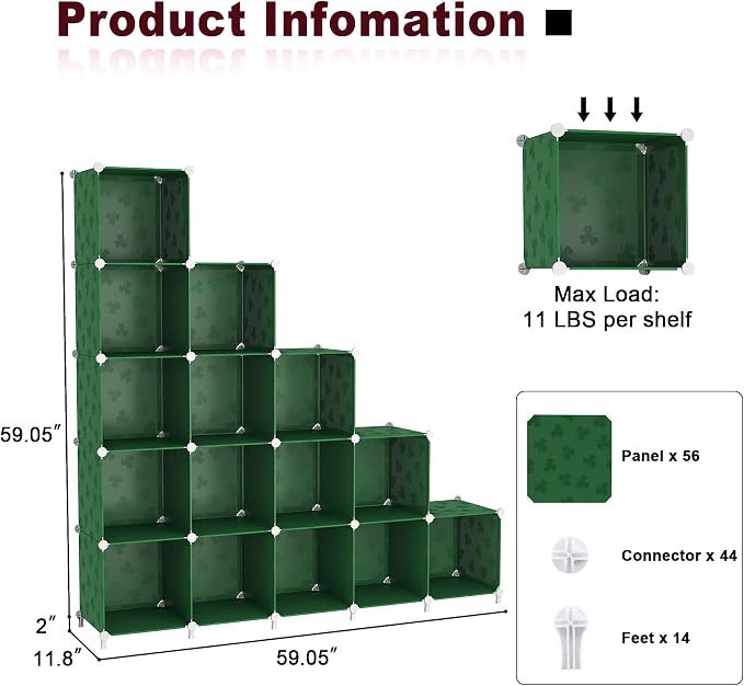 UNKU 16 Cube Storage Organizer, Closet Organizer Storage Shelves, Clothes - Image 3