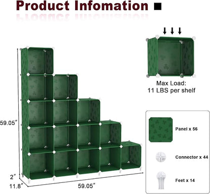 UNKU 16 Cube Storage Organizer, Closet Organizer Storage Shelves, Clothes - Image 3