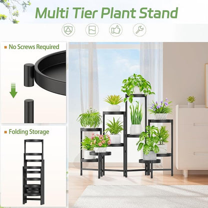 iDavosic.ly Plant Stand Indoor Outdoor, 10 Tier Corner Metal Flower Display - Image 4