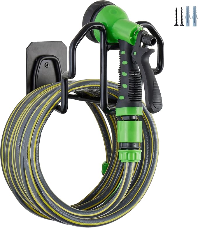 Heavy Duty Garden Hose Holder Wall Mount by GritVibe