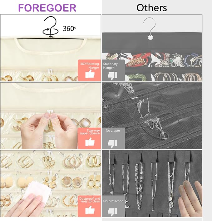 FOREGOER Hanging Jewelry Organizer - Image 4