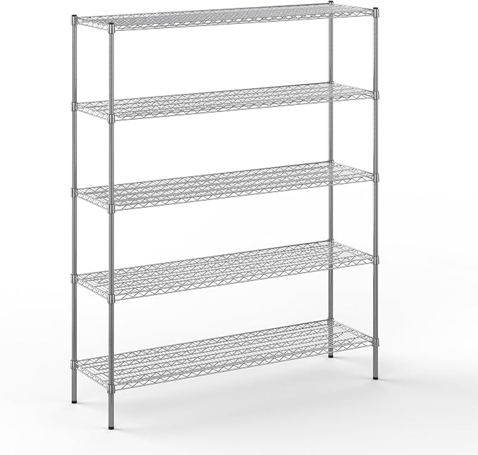 18" Deep x 60" Wide x 74" Height Wire Shelving Kit | 5-Tier | NSF Commercial by Regal+Altair
