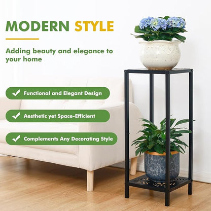 Party Zealot 2 Packs of 2-Tier Tall Metal Square Plant Stand 31” Heavy-Duty - Image 6