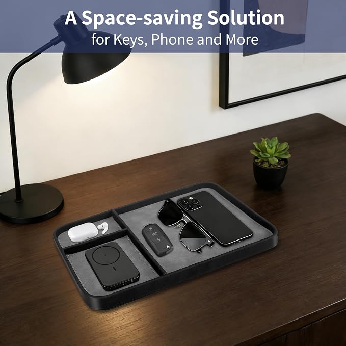 SITHON Valet Tray Trendy Organizer, Premium PU Leather Stylish and Organized - Image 3