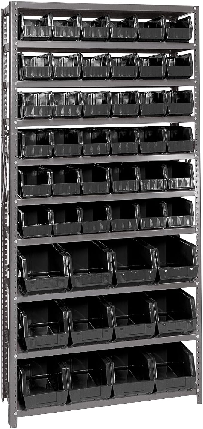 Quantum Storage Systems QSBU-230240BK Giant Open Hopper Steel Shelving System by QuantumStorageSystems