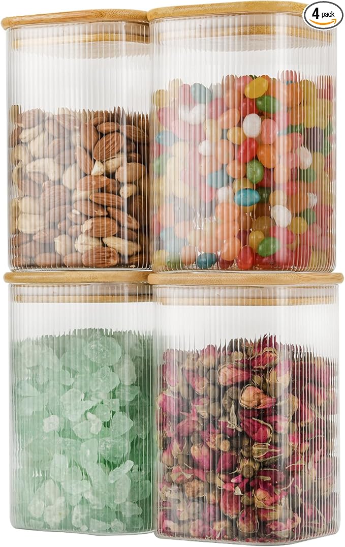 37oz Airtight Glass Square Storage Canisters by Delicatedtoservicecustomer