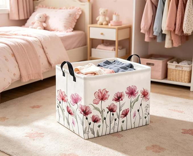 Rectangular Valentines Basket for Women Girls Storage Bin Organizer Box Shelf - Image 3
