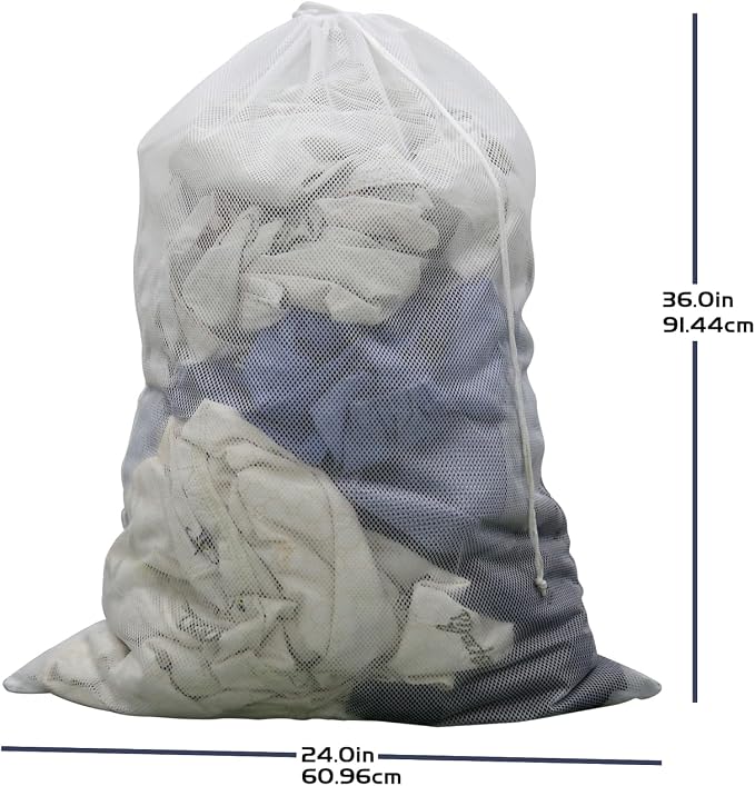 2 Pack Large Mesh Laundry Bag, 24×36 inch Heavy Duty Mesh Laundry Bags - Image 3