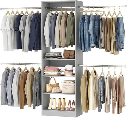 Homieasy Closet System, 4.5-11.5 Ft Expandable Closet Organizer, Walk-in Wood by Homieasy