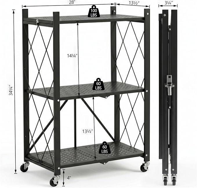 3-Tier Foldable Storage Shelves - Image 2