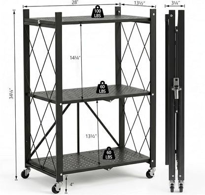 3-Tier Foldable Storage Shelves - Image 2