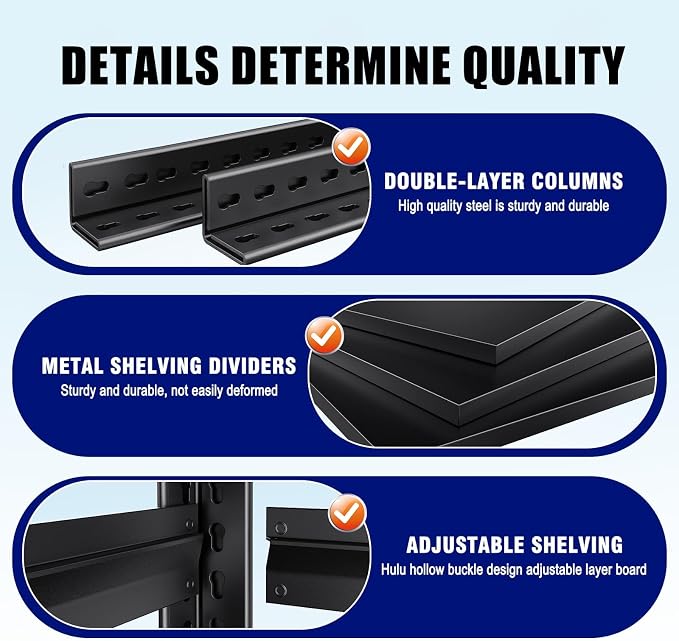 71.2" H Garage Shelving Heavy Duty Storage Shelves, Metal Adjustable Shelving - Image 6