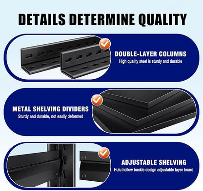 71.2" H Garage Shelving Heavy Duty Storage Shelves, Metal Adjustable Shelving - Image 6