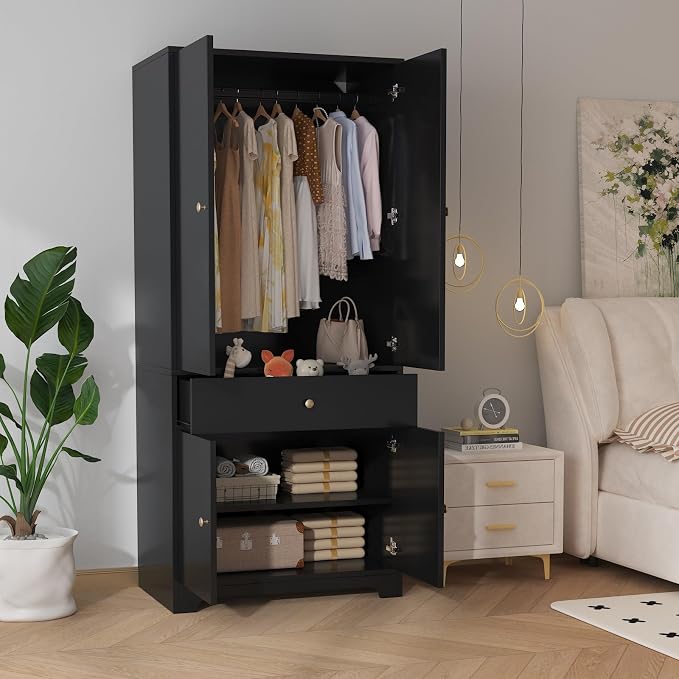 71" Armoire Wardrobe Closet, Bedroom Armoire Clothing Storage Cabinet | 1 by Garvee