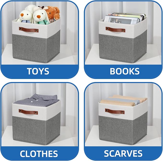 Temary Cube Storage Bins 4 Pack Storage Cubes 11ﾗ11 Fabric Storage Bins - Image 4