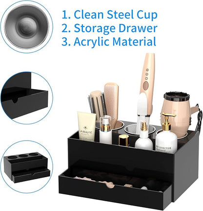 NIUBEE Hair Tool Organizer, Bathroom Countertop Blow Dryer Holder, Vanity Caddy - Image 7