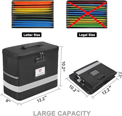 Fireproof File Box with Lock, Document Box Storage Organizer, Suitable - Image 4