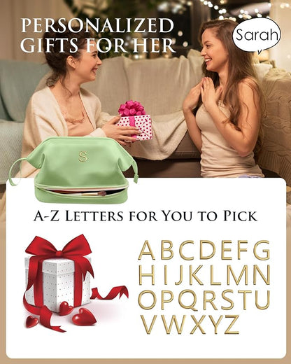 Cool Gifts for College Girl, Initial Large Makeup Bag, Bride To Be Gifts - Image 2