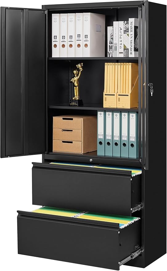 SISESOL Black Metal Storage Cabinet by SISESOL