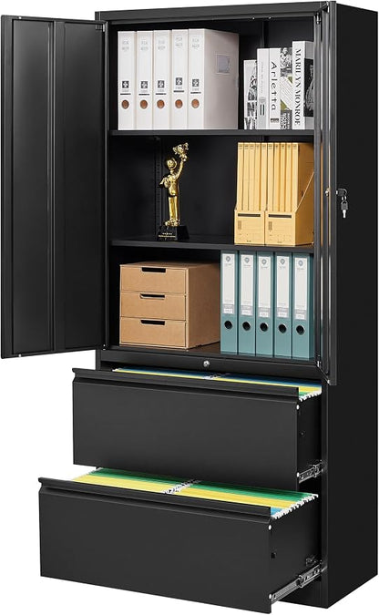 SISESOL Black Metal Storage Cabinet by SISESOL