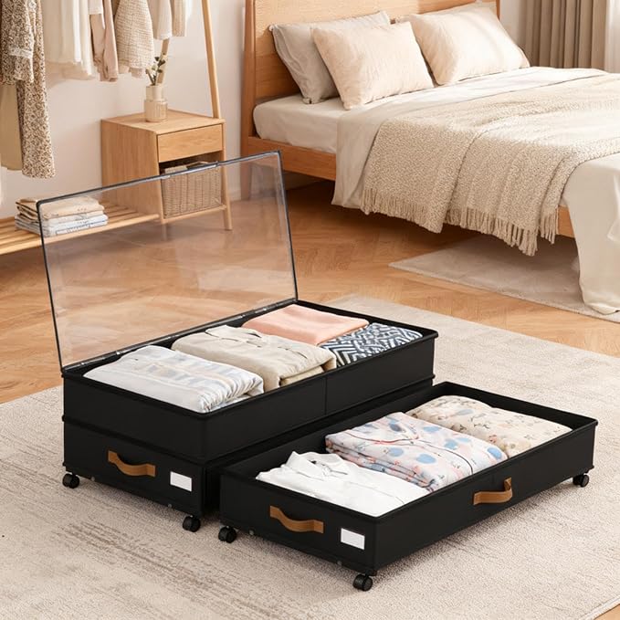 Under Bed Storage with Wheels 2-Pack, 75L XXL Under the Bed Storage Containers - Image 9