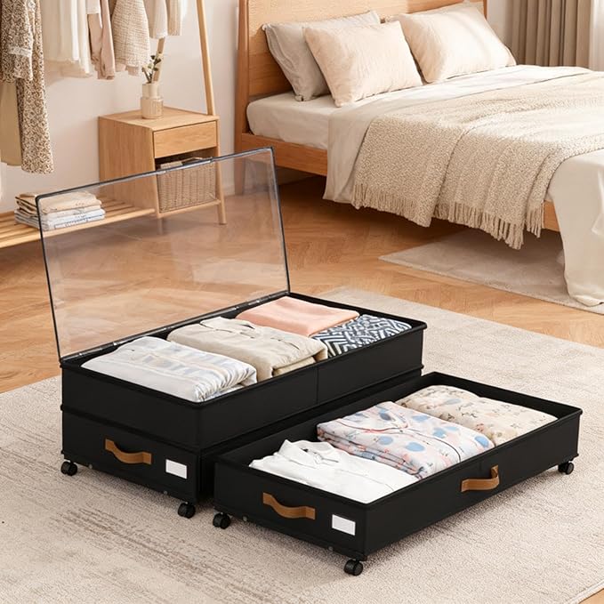 Under Bed Storage with Wheels 2-Pack, 75L XXL Under the Bed Storage Containers - Image 9