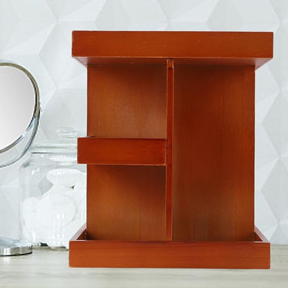 AUNMAS Rotating Makeup Organizer, Wooden Cosmetic Storage Carousel - Image 5