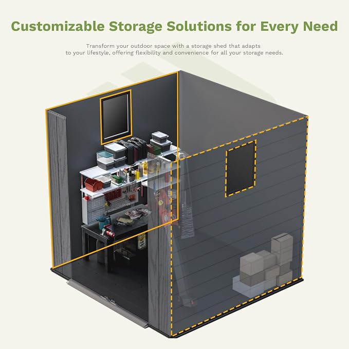 Patiowell 6X6 FT Plastic Outdoor Storage Shed - Image 6