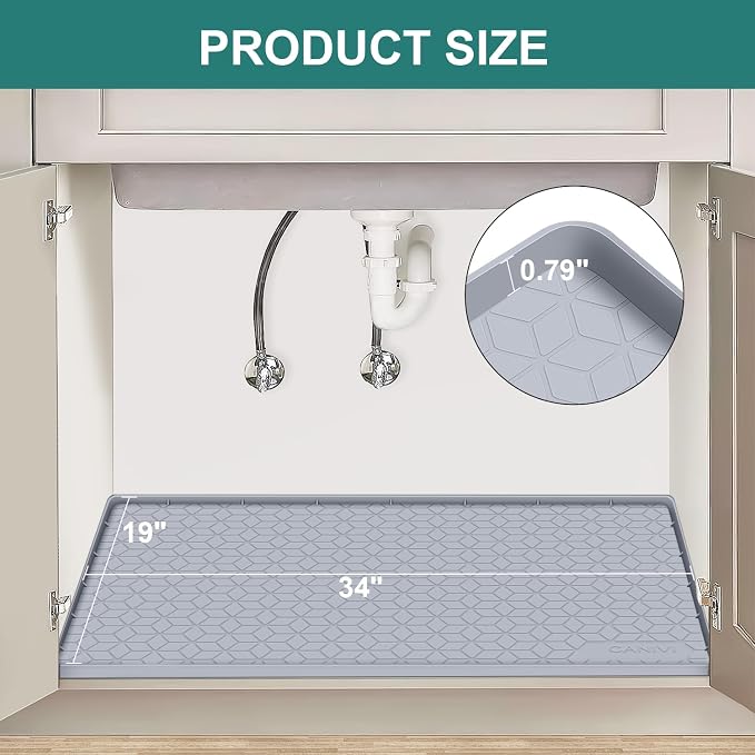 Under Sink Mat, Kitchen Cabinet Shelf Protector, Fits 36 inch Standard Cabinet - Image 2