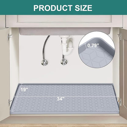 Under Sink Mat, Kitchen Cabinet Shelf Protector, Fits 36 inch Standard Cabinet - Image 2