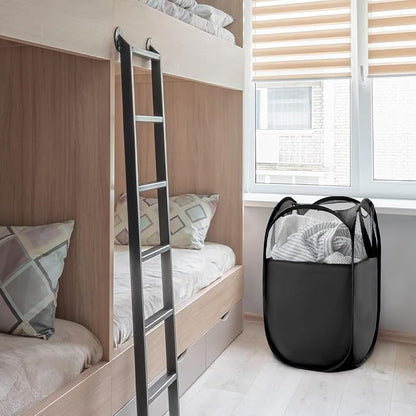 TECHMILLY Pop Up Foldable Laundry Basket, Mesh Laundry Hamper - Image 7