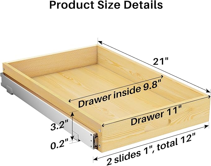 Pull Out Cabinet Organizer, Soft Close Wooden Slide Out Drawers - Image 2
