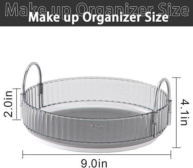 Rotating Makeup Organizer for Vanity, High-Capacity Skincare Clear Make Up - Image 2
