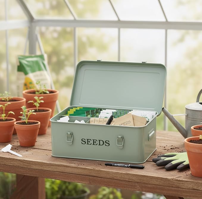 Seed Storage Organizer, Metal Seed Saving Box - Image 6