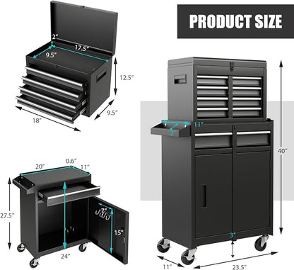 Goplus Tool Chest, 5-Drawer Rolling Tool Storage Cabinet - Image 3