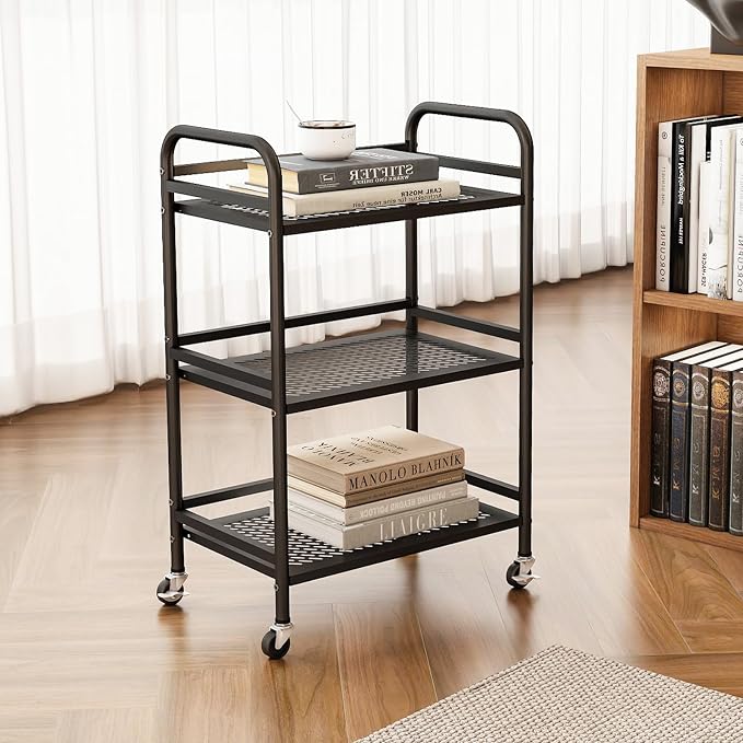 HDANI 3 Tier Rolling Cart, Heavy Duty Multifunctional Metal Frame-Supports 22 - Image 6
