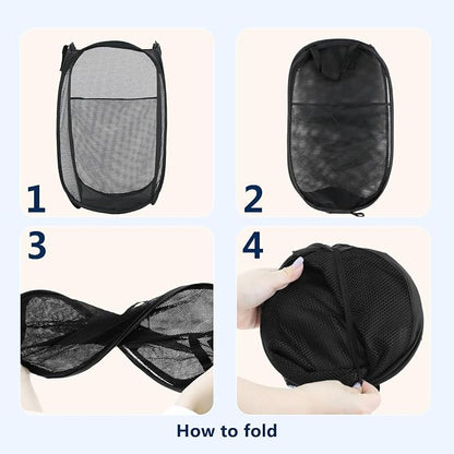 Pop Up Laundry Hamper, Mesh Laundry Basket Collapsible, Foldable Hamper - Image 3