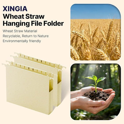 Wheat Straw Hanging File Folder Letter Size, Heavy Duty 1'' Expansion, 12 Pack - Image 6