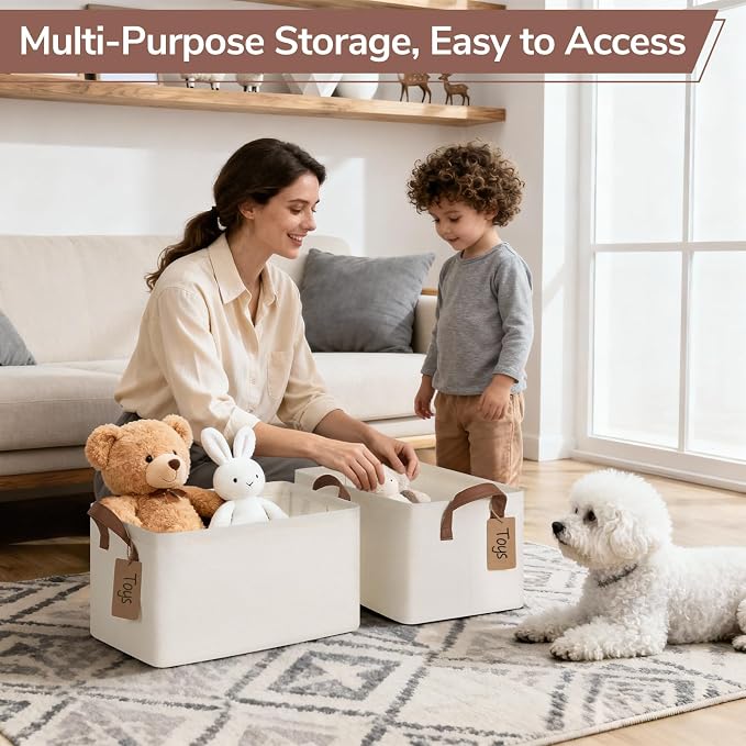 CHICVITA 4 Pack Fabric Shelf Storage Baskets - Image 6