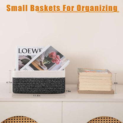 OIAHOMY 4 Pack Storage Baskets for Organizing, Small Bins for Shelves, Cute - Image 2