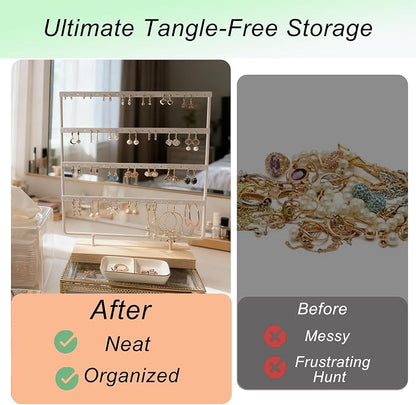 Earring Organizer Stand for Women, 4 Tier Tall Jewelry Holder Organizer Rack - Image 3