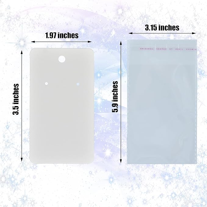 Twavang Earring Card Holder Set, 100 Pairs Clear Earring Backs - Image 2